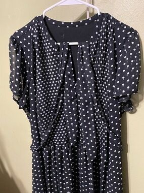 Black & White Polka Dot belted Dress